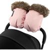 Momi Guanti muffole MoMi per carrozzine e passeggini. Muffole in morbido pile e pelliccia staccabile, caldi e impermeabili, con chiusura a bottoni automatici