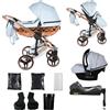 Junama Passeggino Diamond Heart 2in1 3in1 4in1 (05 - blu e rame, 4in1 con base ISOFIX)