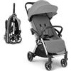 Kikka Boo Passeggino KikkaBoo EDEN, Passeggino fino a 22 kg, Ripiegamento automatico, Posizione reclinabile, Ultraleggero, Compatto, Grigio