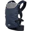Chicco Skin Fit, Marsupio per Neonati Ergonomico, Per Bambini da 0 Mesi a 9 kg, Regolabile, Ottimo per le Anche dei Bebè, con Spallacci Incrociati e Imbottiti, Cintura Addominale, Con Cappuccio, Blu