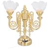 Alomejor Squisita Lampada da Soffitto per Casa delle Bambole Design Floreale Vintage Dettagli Vivaci Dimensioni Perfette in Miniatura con Illuminazione di Lunga Durata (BLACK)