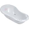 Hylat Baby Friends Grigia Vaschetta Bagnetto Neonato con Tappo di Scarico e Termometro, Vaschetta Antiscivolo per Bambini Fino a 12 Mesi in Plastica Senza BPA, Vaschetta per Neonati, Bambini