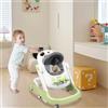 HUOLE Girello Bambino Primi Passi per Bambini da 6 Mesi a 15 kg, Regolabile in Altezza, girello pieghevole per bambini con vassoio di gioco interattivo con suoni, 60 * 55 * 70 cm - Verde chiaro