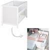 roba Lettino Co-sleeping 2 in 1, 60 x 120 cm, Rete a Doghe + Inserto, Trasformabile in Lettino Indipendente, Regolabile in Altezza, 5 Barre Rimovibili, Legno Laccato Bianco