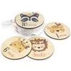 DEHOME - Placca Mese Neonato Personalizzata con Nome - Set Dischi Cumplemes in Legno 4 mm - Stampa Diretta - Regalo per Neonati (Animali, Francese)