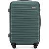 WITTCHEN Valigia da viaggio Bagaglio a mano da cabina rigida ABS 4 ruote girevoli Serratura a combinazione Maniglia telescopica GROOVE Line Taglia M Verde Ryanair/ITA Airways/easyJet