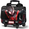 Marvel Spiderman Miles-Zaino Cartable 2.0 con Carrello Rimovibile, Nero, 38 x 35 cm