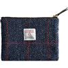TAILORMAP Portamonete Harris Tweed fatto a mano, borsa per rossetto, vintage britannico portatile, portafoglio per carte di credito e documenti d'identità con cerniera YKK per donne e uomini, Blu scuro, Large