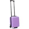R.Leone Valigia 40x30x20cm Trolley Bagaglio a Mano Wizzair Vueling 2 Ruota in ABS 20374FR (Lilla, 40X30X20cm 2Ruota)