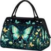 Mexpekil Borsone da viaggio impermeabile borsa da palestra Carry On Weekend Borse per la notte Grande bagaglio a mano borse per donne uomini bambini, Farfalla Teal