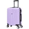 R.Leone Valigia da 1 Fino a Set 4 Trolley Rigido grande, medio, bagaglio a mano 55x40x23 cm Wizz, ITA Airways e bagaglio 45x36x20 cm EasyJet in ABS 9001 (Lilla, M Valigia Medio)