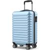 NUMADA - Trolley Bagaglio a Mano Upfly 20' ABS (53x33,5x22cm) con chiusura a combinazione e 4 ruote doppie a 360. Valigia da cabina rigida resistente e leggera con interni a scomparti | Blu Chiaro