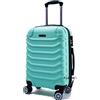 R.Leone Valigia da 1 pezzo Fino a Set 4 Trolley Rigido grande, medio, bagaglio a mano e beauty case 8 ruote in ABS 2026 (Verde acqua, S Bagaglio a mano)