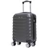 R.Leone Valigia EasyJet 45x36x20 cm Trolley Bagaglio a mano in ABS 4 ruote smontabili 2026 (Grigio, XS Bagaglio low cost)