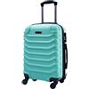 R.Leone Valigia EasyJet 45x36x20 cm Trolley Bagaglio a mano in ABS 4 Ruote (Verde acqua, 2026 Valigia 50x33x19,5 cm)