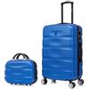 CELIMS - Set Valigie | Valigia Media 20 kg Rigida Blu + Beauty Case da Viaggio 35cm | Valigia da Stiva 65cm | Trolley Medio 65cm con 4 Ruote | Valigie con Beauty Case