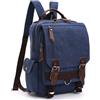XINYASEE Zaino Uomo Donna Impermeabile Retrò Vintage Zaini in Tela Esterni Viaggi Zaino Scuola Borsa a Tracolla fit iPad e 15 Laptop Backpack per Uomo e Donna Trekking Campeggio (blu)