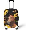 LNXSESN Cprivaligia Farfalla Cavallo Marrone Copri Valigia Media Elastica Cover Valigia Lavabile Anti-Graffio Cprivaligia con Cerniera Copri Trolley Riusabile Luggage Cover Per 22-25 Pollici