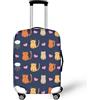 LNXSESN Cprivaligia Rosa Gatto Arancione Coprivaligia Media Elastica Copri Valigia Media Lavabile Anti-Graffio Copertur Copertura Valigia con Cerniera Copri Trolley Riusabile Luggage Cover Per 26-28 Pollici