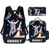 ASD Jewerly 3Pcs Set personalizzato ingegneria veicoli a tema zaino borsa regalo, nome personalizzato costruzione veicoli a tema escavatore camion stampa zaino casual laptop daypack borsa (style14)
