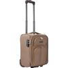 R.Leone Bagaglio a Mano 40x30x20cm Wizzair Vueling 2 Ruota in stoffa A16 (Beige, XXS 40x30x20cm 2Ruota)