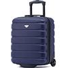 Flight Knight Valigie Rigide in ABS leggere a 2 ruote - Bagaglio a mano approvato per oltre 100 compagnie aeree come British Airways, Ryanair e easyJet, valigia da cabina 45x36x20cm