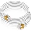 VERCO 50m CAT 7 cavo di rete cavo patch rotondo cavo RJ45 PC LAN cavo Ethernet rotondo bianco