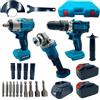 AKIZA Kit Attrezzi Professionali 88V Valigetta Trapano Avvitatore Smerigliatrice Angolare e Trapano a Impulsi 2 Batterie 14 Punte- Kit 3 IN 1