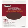 Hyde Disco abrasivo rotondo da 22,9 cm, grana 150, confezione da 25 pezzi, compatibile con levigatrice radiale Hyde