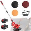 DOZPAL Macchina per intonacare malta di cemento in calcestruzzo - 1680 W senza fili per pareti levigatrice con display LCD, disco abrasivo allargato da 38 cm, 2 batterie, B