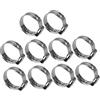 KONTONTY 10pezzi Stringitubo Singolo Orecchio 5/8 Pollici Inossidabile Argento per Rigidi
