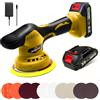 Darkboom Lucidatrice senza fili da 15,2 cm con 2 batterie ricaricabili da 20 V 2,0 Ah, compatibile con Dewalt e 1 caricatore adattatore, 6 levigatrici a batteria a velocità variabile 5500 giri/min