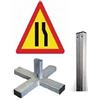 Ferretelix Segnale Lamiera piatta TP-17a Stretch di strada destra con palo 1,5 m e croce