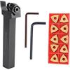 GALPADA 4pezzi Utensile Per Tornitura in Acciaio Inox Kit Utensili Tornitura Con Portautensili Di Utensili Manuali Per Precisione Inserti Wnmg e Chiavi