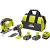 RYOBI - Trapano avvitatore a percussione, 18 V, OnePlus a 2 velocità, a pendolo, con 2 batterie da 2,5 Ah, 1 caricatore rapido, RCK182B-225SA6