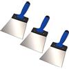 DEWEPRO Set 3 Spatole Per Fughe In Acciaio Inox 160 mm Resistenti Agli Acidi Con Impugnatura Soft 2 Componenti - Spatole Professionali Per Stuccatura Lisciatura E Lavori Di Pittura