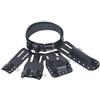 HOgardenME Cintura porta attrezzi 5 in 1 in pelle con 4 supporti mobili per righelli di livello, chiavi, impalcatura, design ergonomico per una vestibilità comoda e un accesso efficiente agli attrezzi (nero)