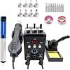 CCZRD Stazione Di Saldatura Digitale ESD 2 In 1 Con Pistola Ad Aria Calda, Saldatrice For IC SMD, Strumenti Rilavorazione E Dissaldatura Riscaldamento rapido(KIT4)