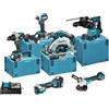 Makita Set DHP492 + DTD153 + DHR243 + DGA513 + DHS680 + DTM52 + 3x BL1850 18V 5Ah + 1x DC18RC Makita DLX6139JX1
