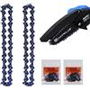 YouseaHome 2 catene per motosega, catena per mini motosega elettrica a batteria da 4 pollici, 21 V, mini motosega a batteria, 2200 giri/min