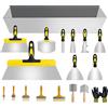 DigNew Set di 18 coltelli per stucco, coltello per cartongesso, Espatulas per cartongesso con padella per fango, 2,5 cm, 5,1 cm, 7,6 cm, 10,2 cm, 12,7 cm, 15,2 cm, 17,8 cm, 25,4 cm, 35,6 cm, cazzuola