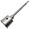 Gloriashoponline FRESA CAROTATRICE A TAZZA 90 MM PER MURO CEMENTO ASTA PROLUNGA 60 CM PER TRAPANO ATTACCO SDS-PLUS