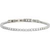 Zelara Italy Bracciale Tennis Unisex con Zirconi - Acciaio Inossidabile 316L - Regolabile 18+3 cm - Elegante Gioiello Regalo (Argento Transparente)