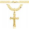 AMAR Amor Luxury Collana in Oro da Uomo a Croce 585 - Argento Sterling 925 - Catena Massiccia 6,5 mm, 60 cm