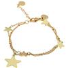 inSCINTILLE Cuori e Stelle Bracciale multifilo in acciaio con stelline e charms