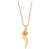 amorili Collana Corno Napoletano Donna in Acciaio Inox dorato e Zirconi | Ciondolo Portafortuna Antimalocchio | Gioiello Elegante e Brillante | Idea Regalo cll0612