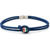 amorili Bracciale Uomo Italia Nazionale | Acciaio Inox e Corda in Cotone | Braccialetto Sportivo Tricolore Verde Bianco Rosso | Accessorio Regolabile da Polso per Tifosi Azzurri bcc0055