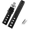 LOPAKACTAG Cinturino in pelle for orologio sportivo Tissot 1853 Racing PRS516 T91 con strato superiore in bovina da 20 mm, accessori for cinturino Chopin(Black silver)