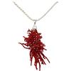 sicilia bedda - Collane in Corallo Rosso del Mediterraneo - Gioielli Argianali realizzati a Mano (COLLANA CIONDOLO CON FRANGIA E PERLE DI FIUME)