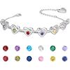 Wamantic Bracciale Donna Argento Personalizzato - Braccialetto Gioielli Bracciali Cuore Regalo Natale Compleanno Regali Festa Della Mamma per Moglie Amicizia